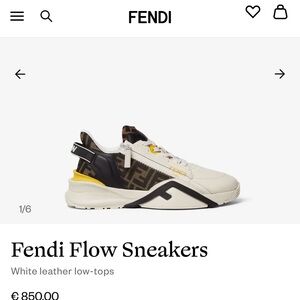 Fendi White and Black Sneakers with Chunky Sole